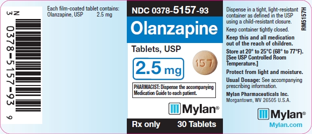 Olanzapine Tablets 2.5 mg Bottle Labels