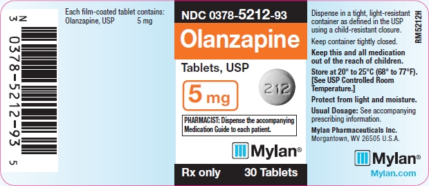Olanzapine Tablets 5 mg Bottle Labels