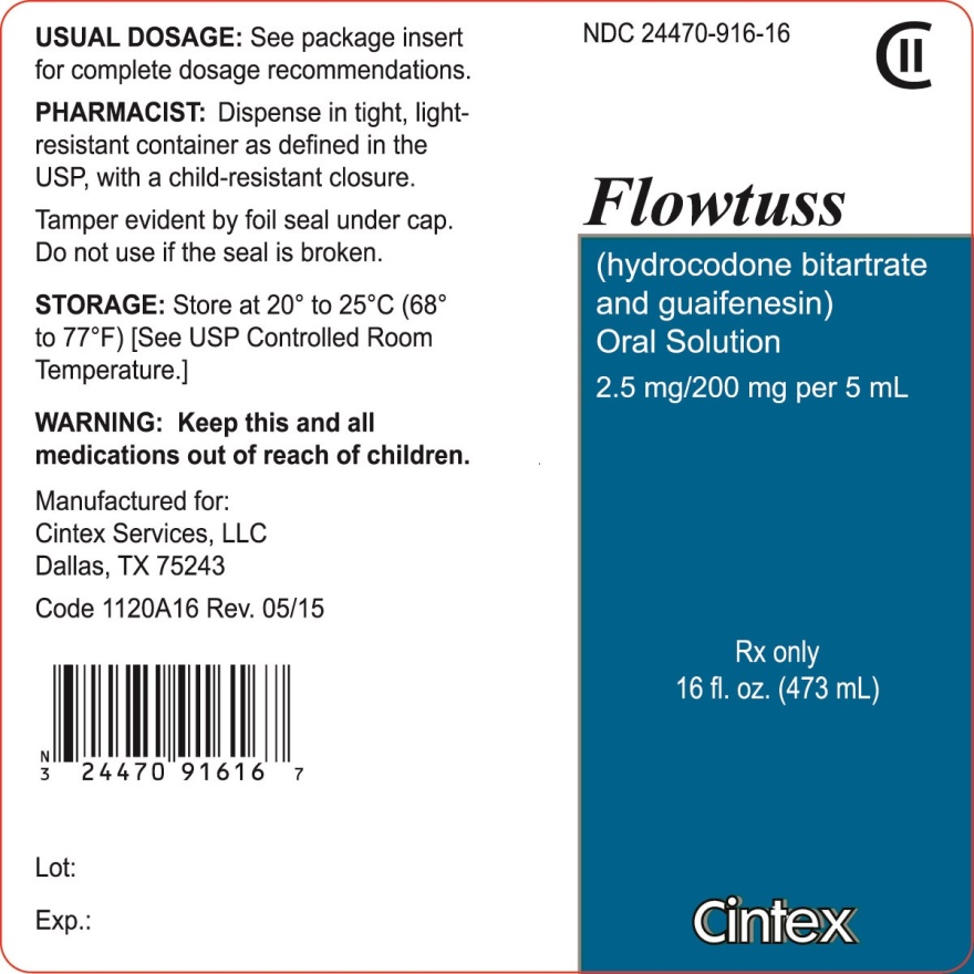 Flowtuss 16 oz container label