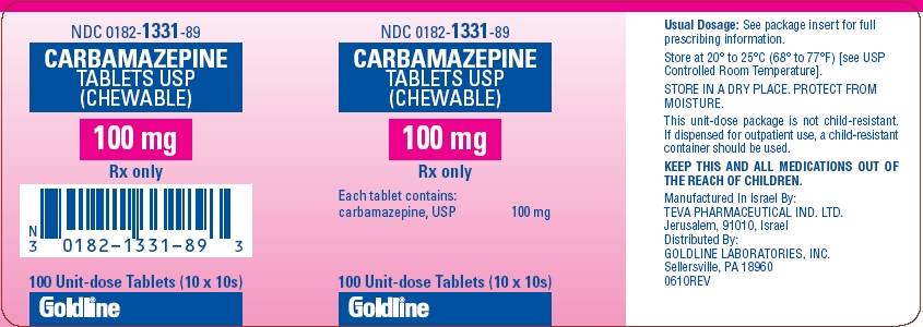 Carbamazepine Tablets USP (Chewable) 100 mg 100s Unit-dose Label