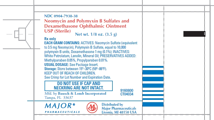 Neomycin and Polymyxin B Sulfates and Dexamethasone Ophthalmic Ointment USP (Sterile) (Preprinted tube, 3.5 g - Major)