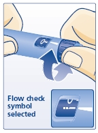 Figure: Turn Dose Selector to Flow Check Symbol