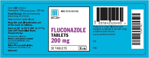 Fluconazole 200 mg tablets in bottles of 30