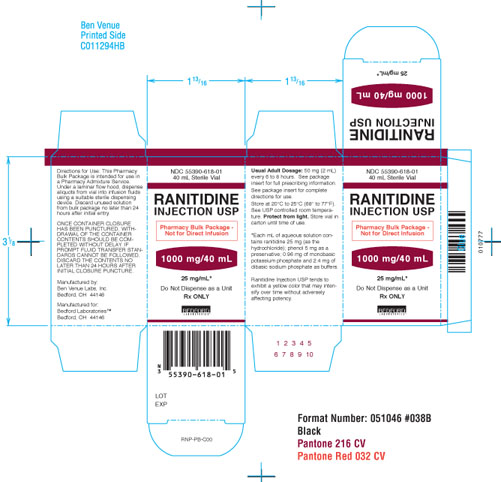 Unit carton for Ranitidine Injection USP 1000 mg per 40 mL