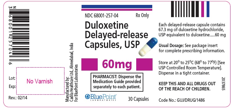 Duloxetine Delayed Release Capsules 60 mg 30 Capsules