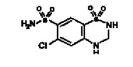 Structural formula for hydrochlorothiazide