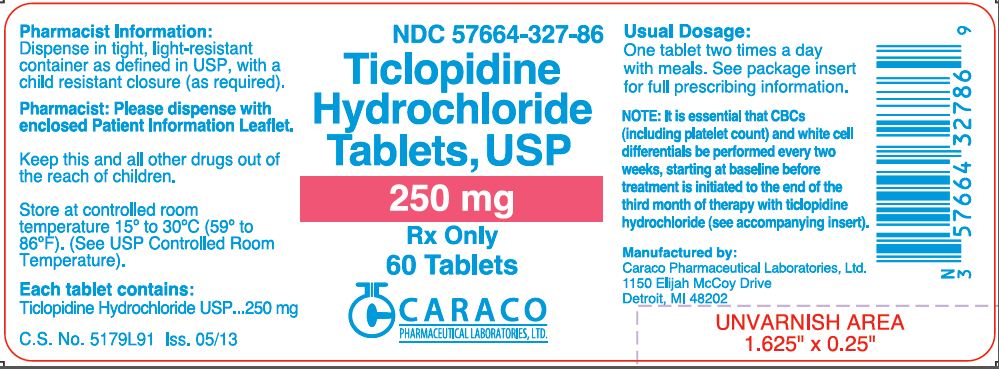 Ticlopidine Hudrochloride Tablets USP 250 mg Label