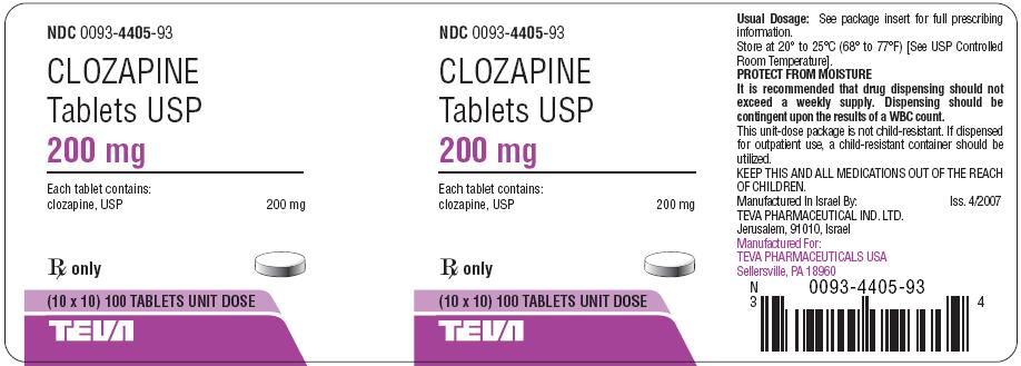 Clozapine Tablets 200mg 100s Unit-Dose Label