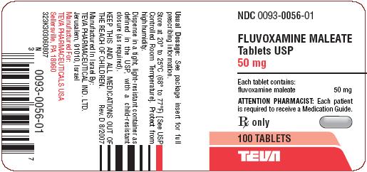 Fluvoxamine Maleate Tablets 50 mg 100s Label