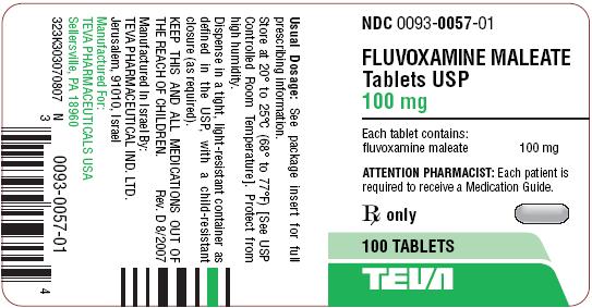 Fluvoxamine Maleate Tablets 100 mg 100s Label