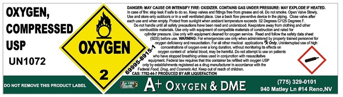 Oxygen gas Label 2