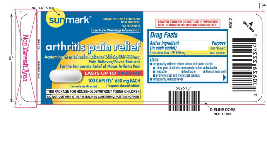 This is the 100 count bottle label for Sunmark APAP Arthritis.
