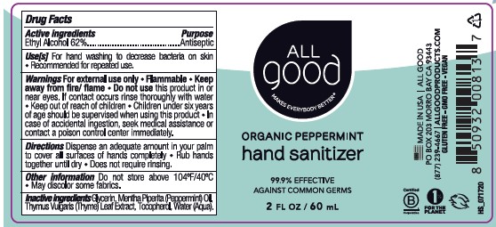 All Good Organic Peppermint Spray 2 fl oz (REI)