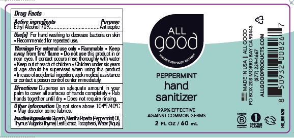 All Good Peppermint Hand Sanitizer 2 fl oz (Thyme)