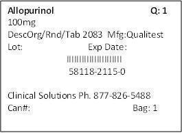 Allopurinol Tablets, USP 100 mg.
