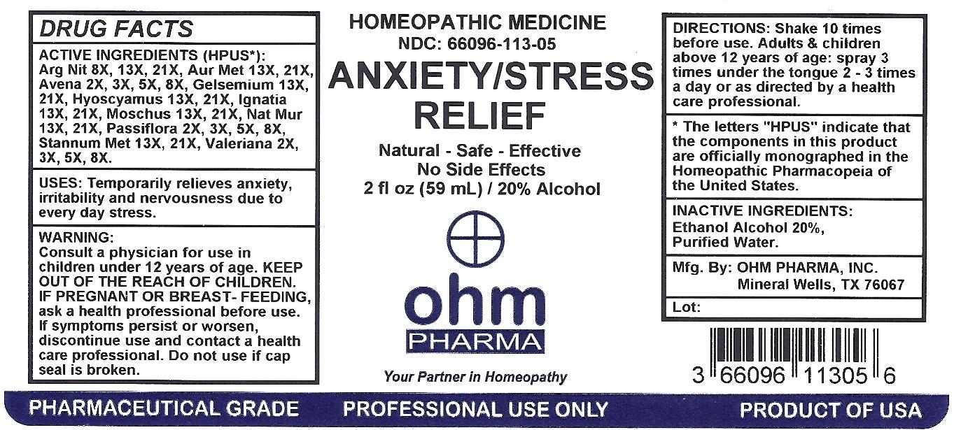 Anxiety/Stress 2oz bottle label