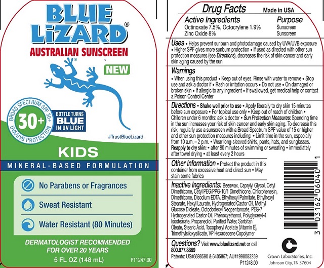 Blue Lizard Kids 5oz Label
