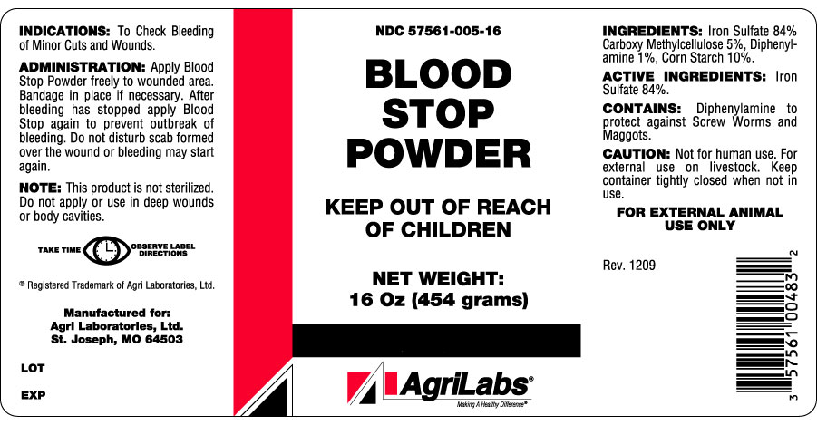 Agri Labs Blood Stop 1 pound container label