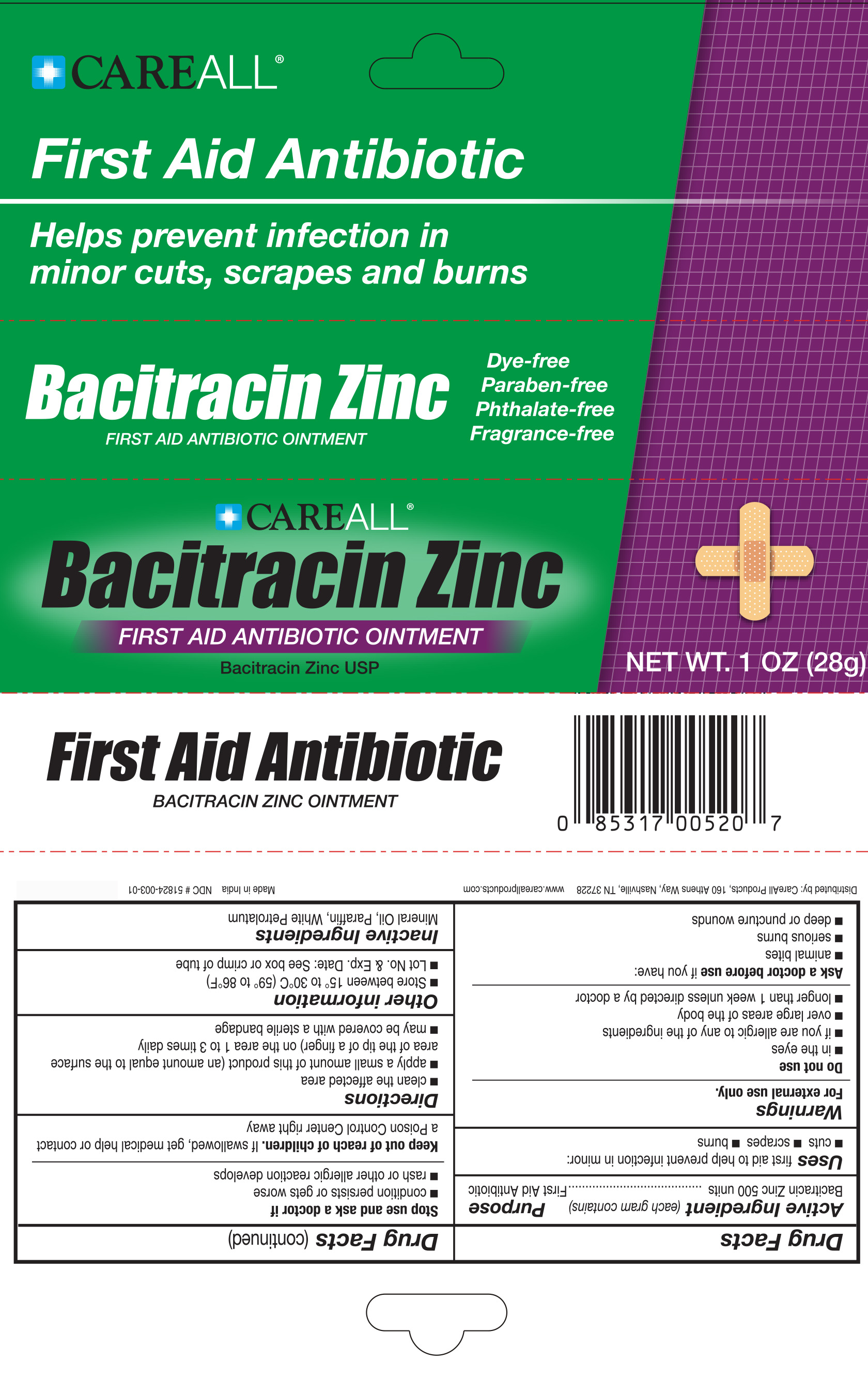 Bacitracin label