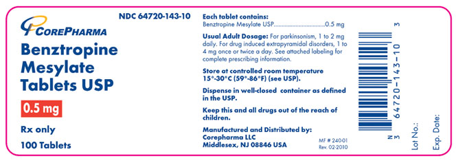 Container Label for 0.5mg, 100 Count