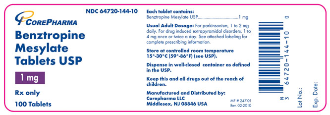 Container Label for 1mg, 100 Count