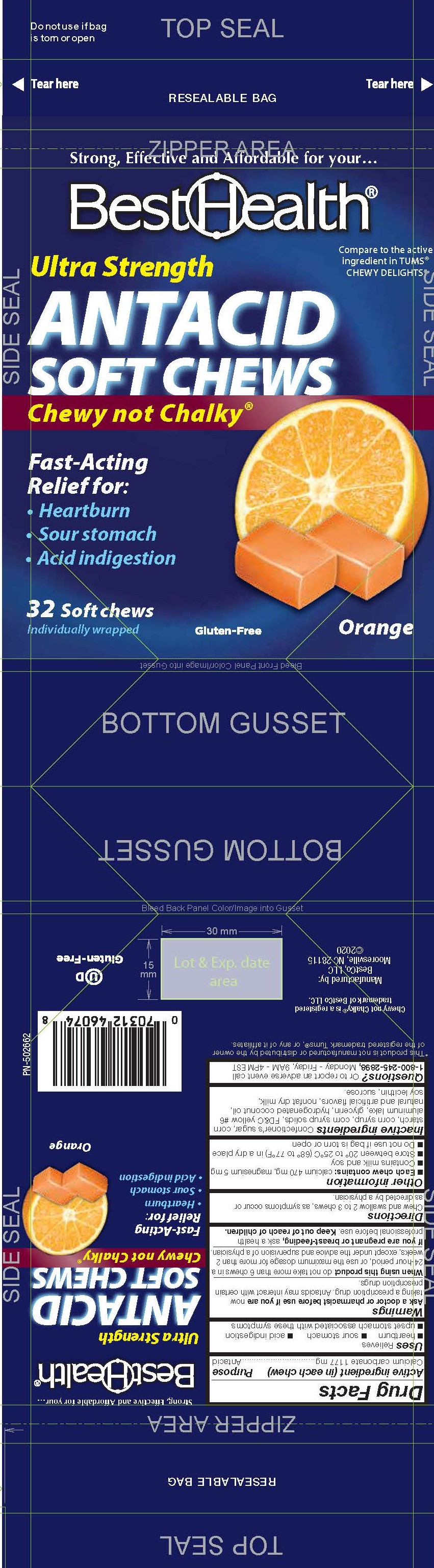 BestHealth Orange Antacid 32ct Chews