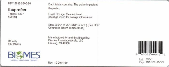 Biomes Ibuprofen 600 Label