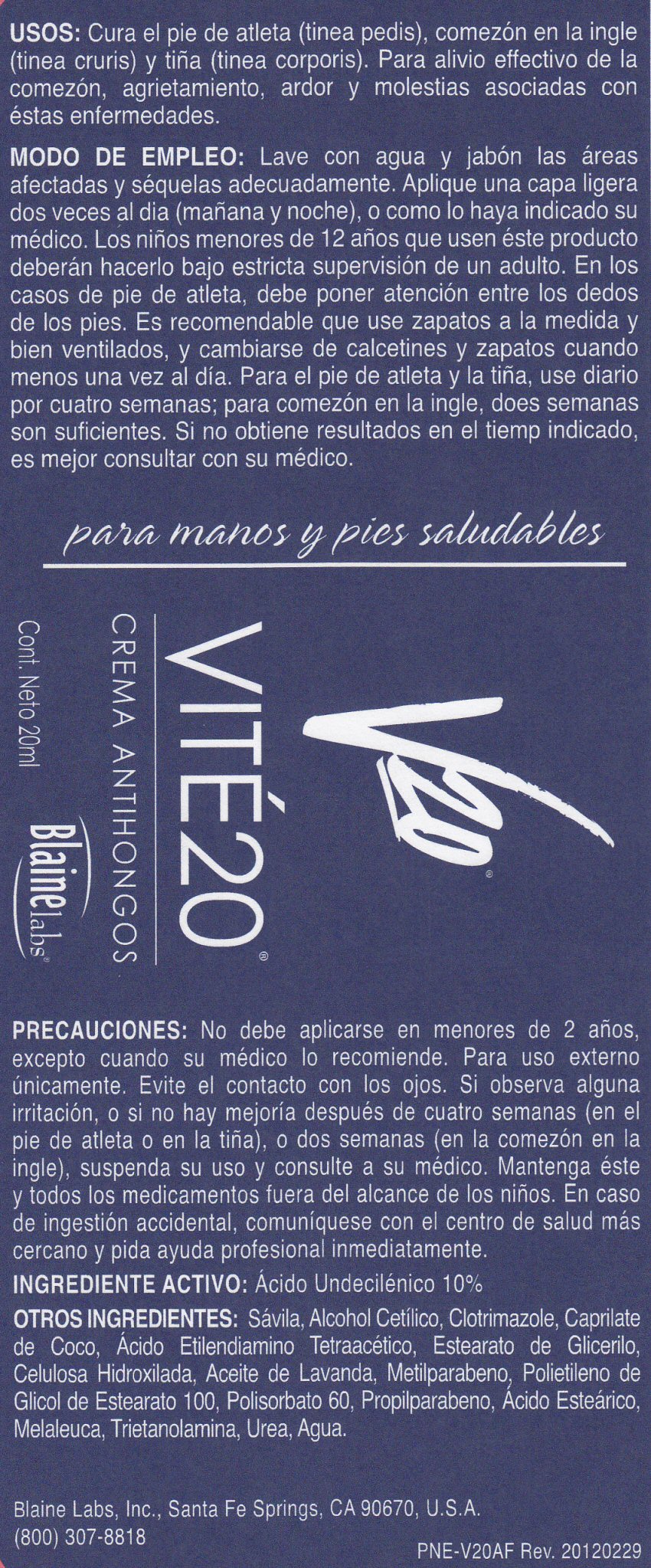 Blaine Vite20 Label