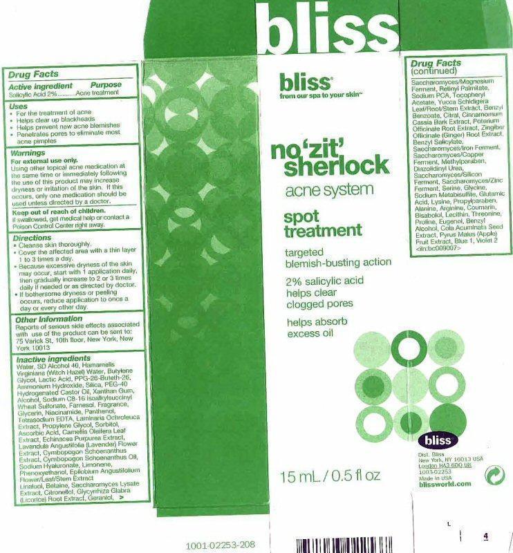 Bliss No Zit Sherlock 4 Label