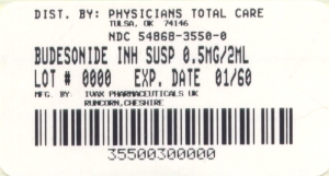 image of Budesonide 0.25 mg package label