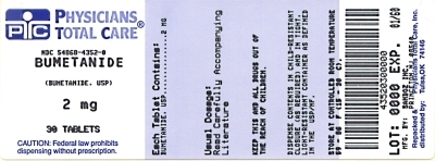 image of Bumetanide 2 mg package label