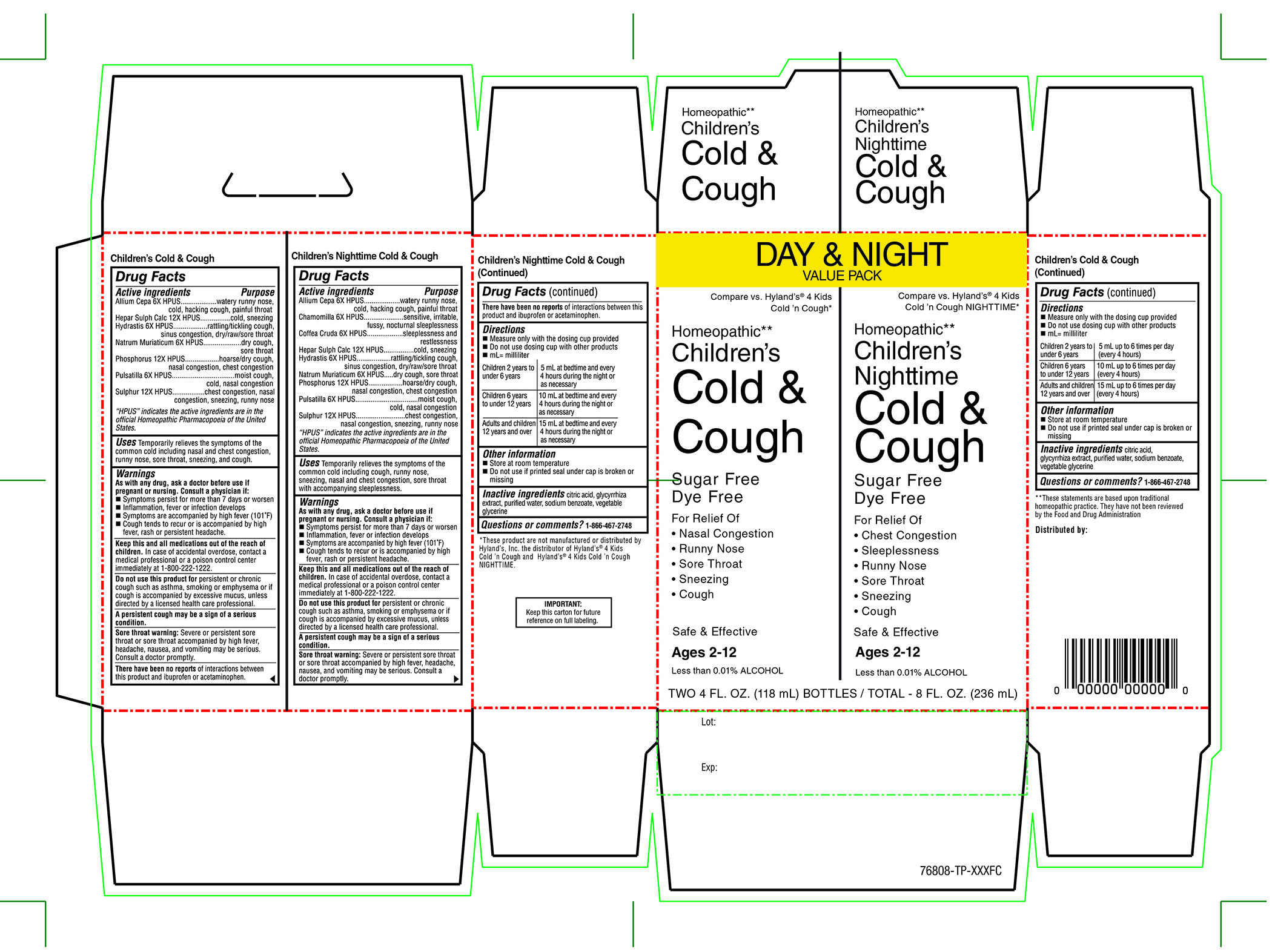 Day and Night Value pack Childrens Cold and Cough  and Childrens Nighttime  Cold and Cough  Two 4 FL .OZ.Bottles Total 8 FL.OZ 