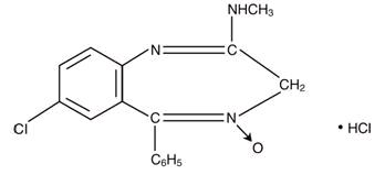 Structural formula of Chlordiazepoxide hydrochloride