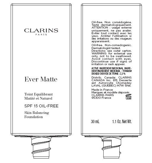 CLARINS 104 Ever Matte SPF 15 Inner Label