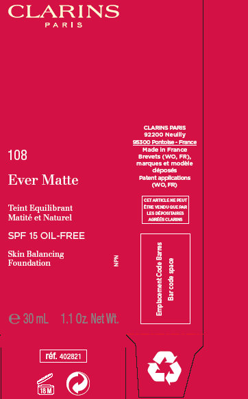 CLARINS 108 Ever Matte SPF 15 Sand Outer Label 2