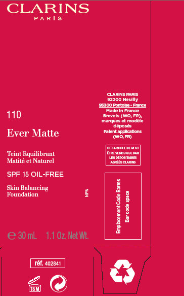 CLARINS 110 Ever Matte SPF 15 Honey Outer Label 2