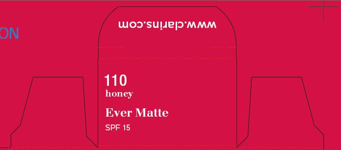 CLARINS 110 Ever Matte SPF 15 Honey Outer Label 3