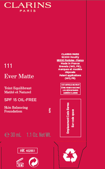 CLARINS 111 Ever Matte SPF 15 Toffee Outer Label 2