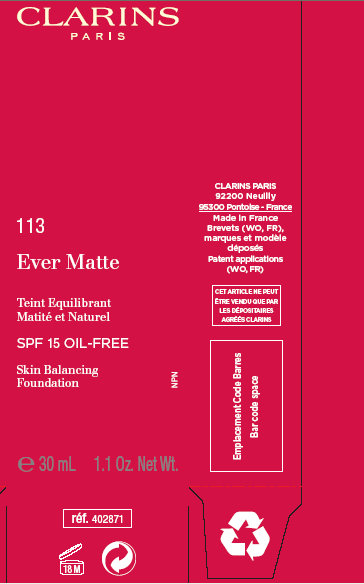 CLARINS 113 Ever Matte SPF 15 Chestnut Outer Label 2