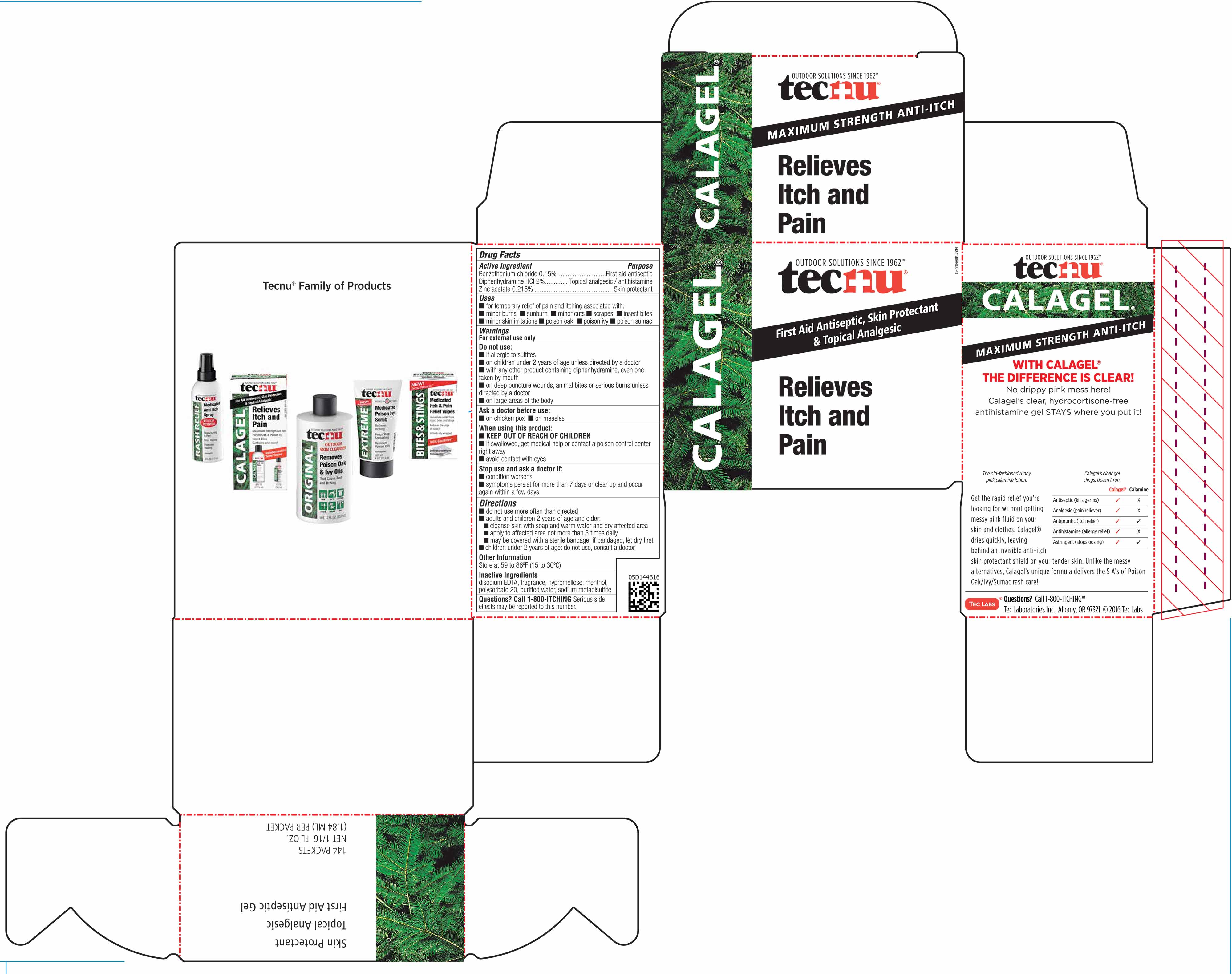 Calagel Packet Dispenser Carton Label