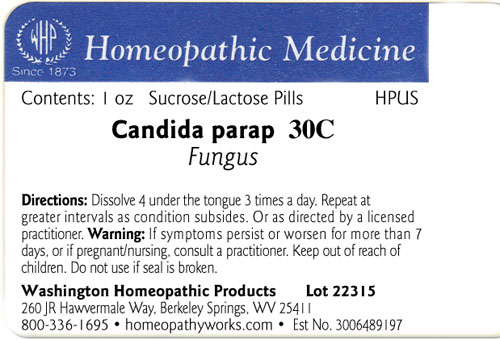Candida parap label example