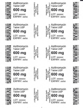 Azithromycin Tablet USP 600 mg blister label