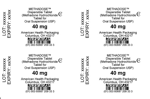 40 mg Methadose Dispersible Tablet Blister
