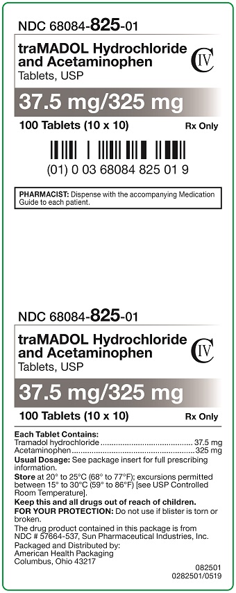 37.5 mg/325 mg traMADOL Hydrochloride and Acetaminophen Tablets Carton 
