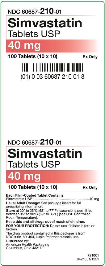 40 mg Simvastatin Tablet Carton