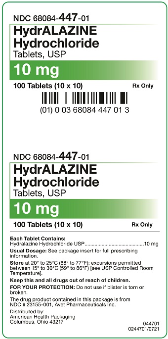 10 mg HydrALAZINE HCL Tablets 100 Carton