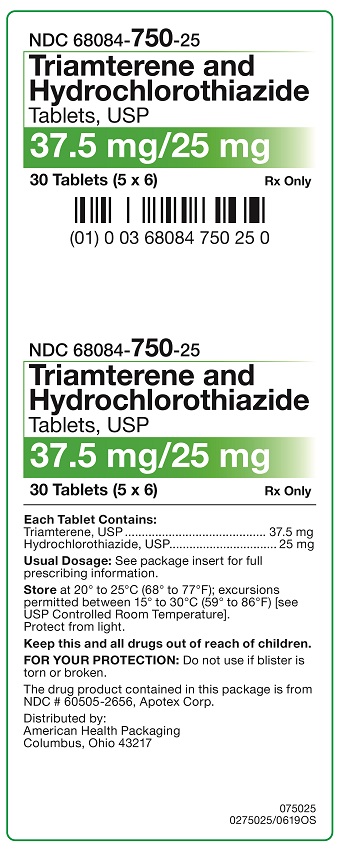 37.5 mg/25 mg Triamterene and Hydrochlorothiazide Tablets Carton