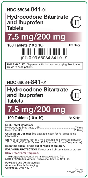7.5 mg/200 mg Hydrocodone Bitartrate and Ibuprofen Tablets Carton