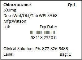 Chlorzoxazone Tablets, USP 500 mg