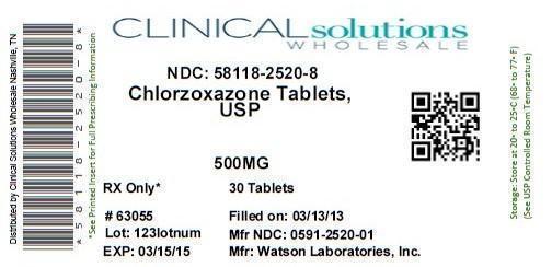 Chlorzoxazone Tablets, USP 500 mg